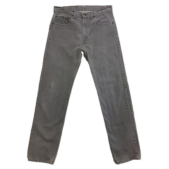 Vintage 80s LEVIS 505 Jean Men's 32 x 32 Gray Stone Wash Denim Red Bat Wing USA - Picture 1 of 16
